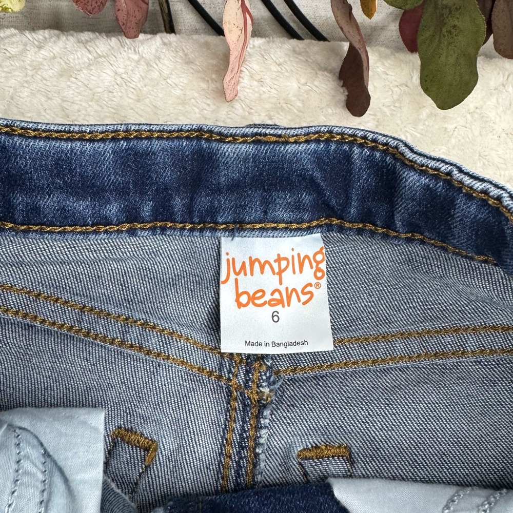 JUMPING BEANS | Flower Embroidered Denim Shorts - Picture 6 of 9